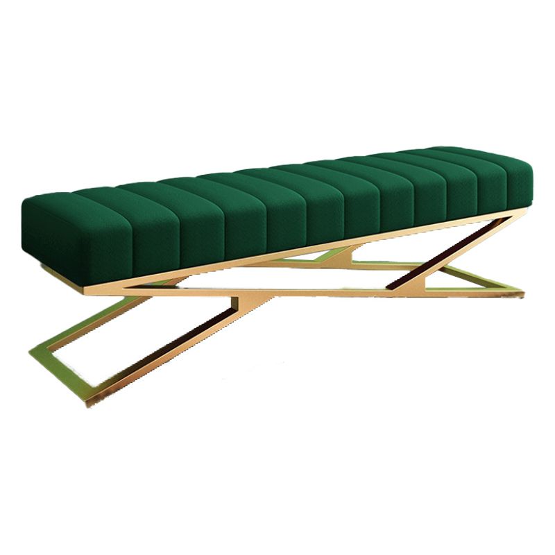 Modern Colorful Rectangle Bench Wool Seating Bench with Legs for Bedroom