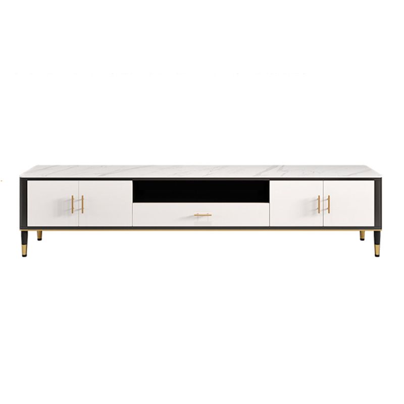 Contemporary TV Media Console Stone TV Stand Console with Drawer