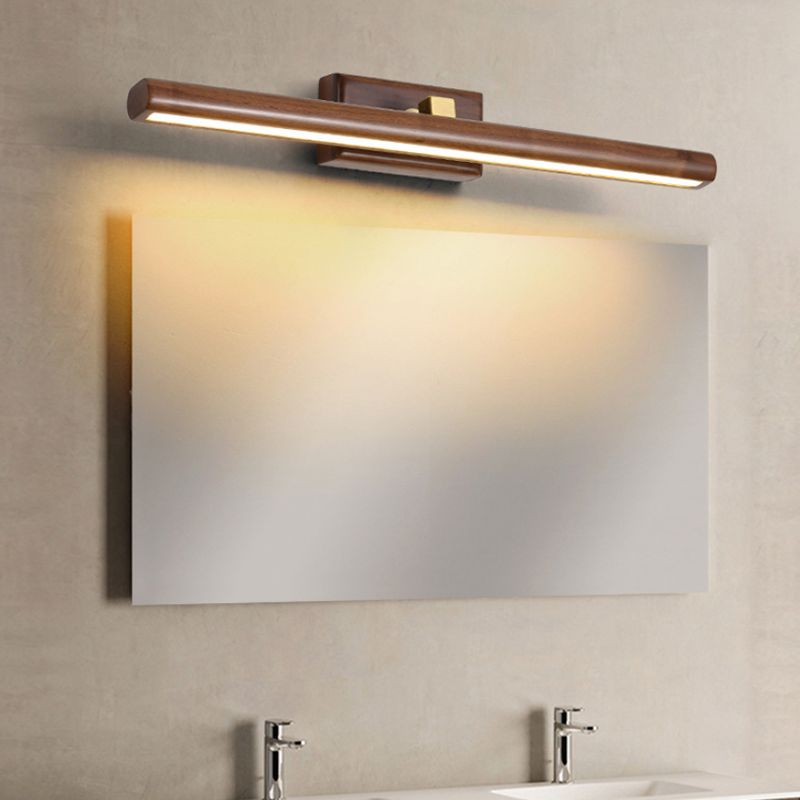 Madera de pared lineal apliques moderno 1 lámpara de espejo ligero luminato de montaje de pared