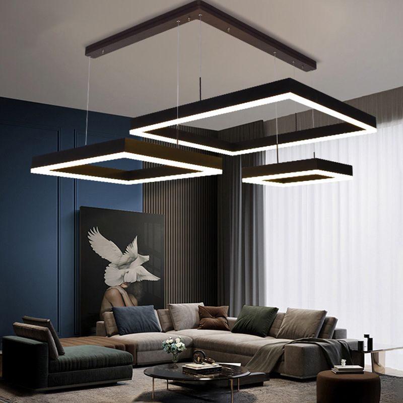 Modern Minimalist Style Squared Ceiling Pendant Light Acrylic Pendant Lights for Living Room