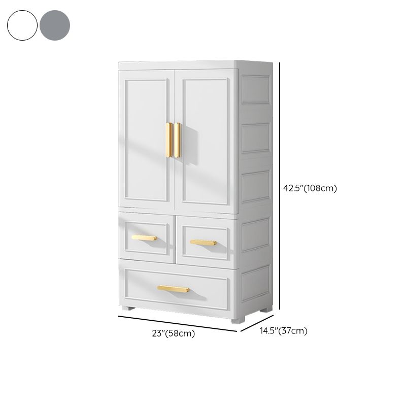 Contemporary Plastic Armoire Cabinet Bedroom Youth Armoire with wheels