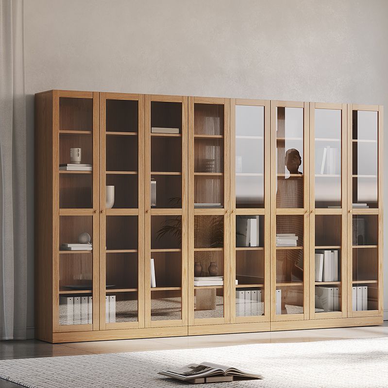 Storage Contemporary File Cabinet Solid Wood and Glass Frame Cabinet