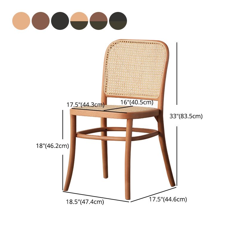 Nordic Style Armless Open Back Chairs for Home Wood Legs Dining Side Chairs