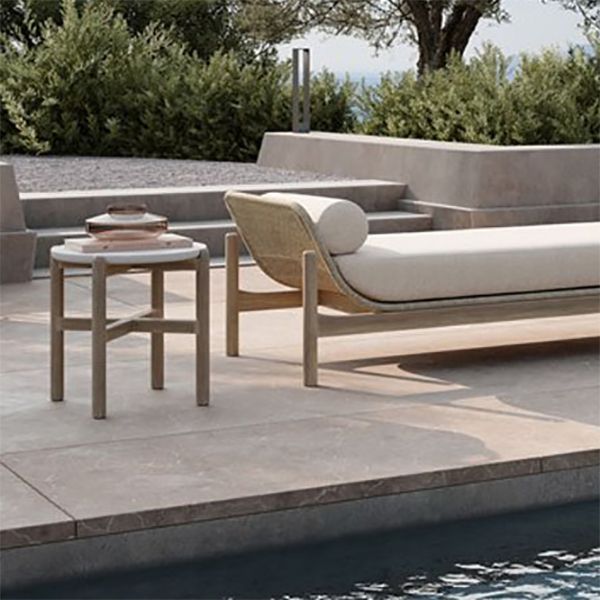 Contemporary Cushion Outdoor Sofa UV Resistant Patio Sofa in Beige