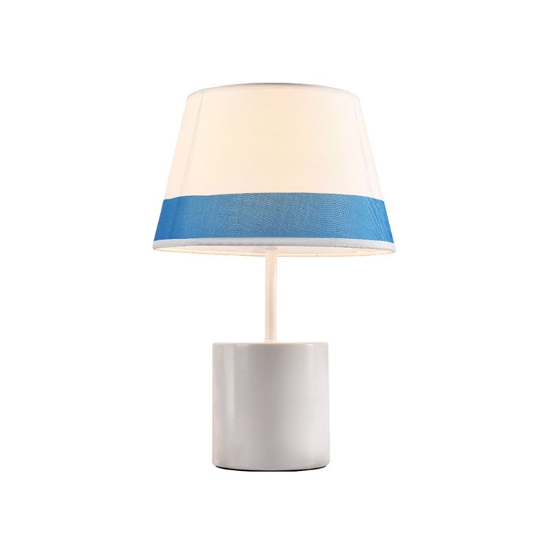 Contemporary Cone Task Lighting Fabric LED Reading Book Light in Black/Blue for Bedroom