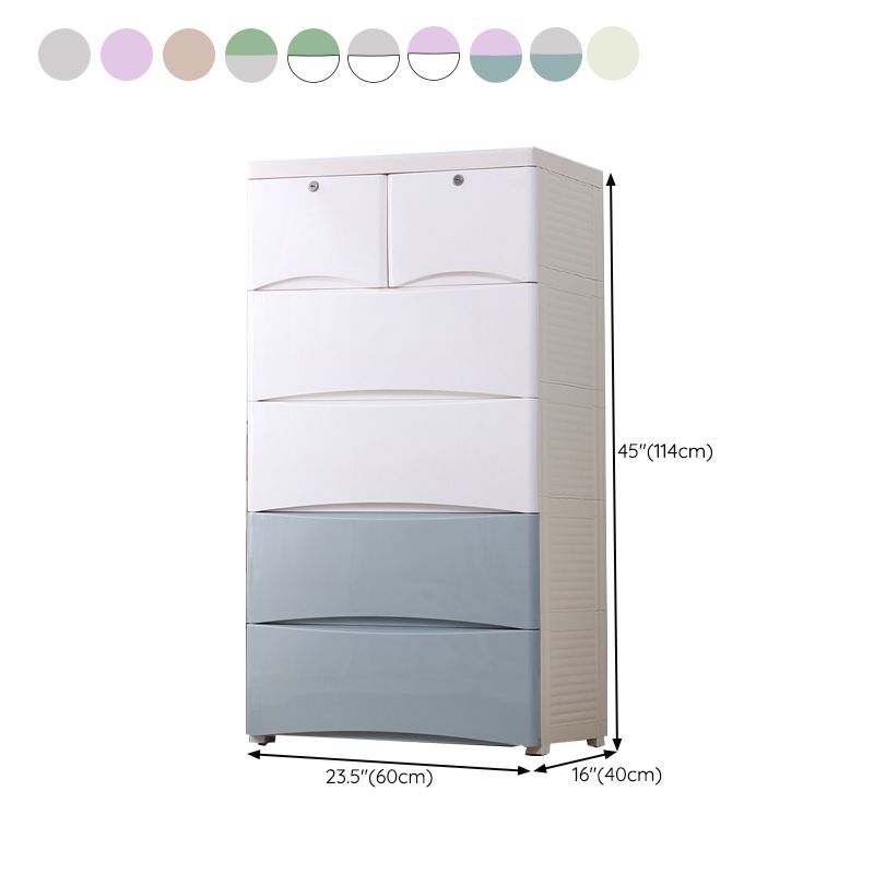 Contemporary Baby Dresser Plastic Dresser with Drawers for Kids Room