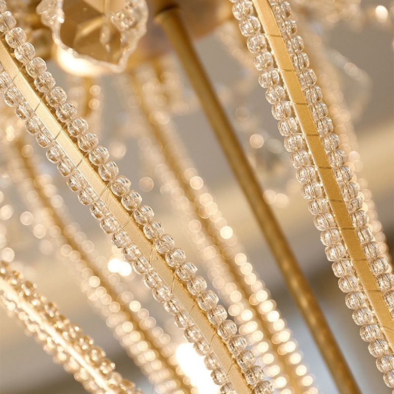 Traditionelle hängende Deckenleuchten goldene Kristall Kerze Hängende Anhängerlampe