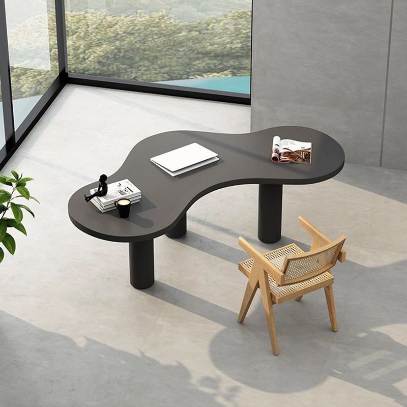 Special-Shaped Office Laptop Table White / Black Writing Desk for Office