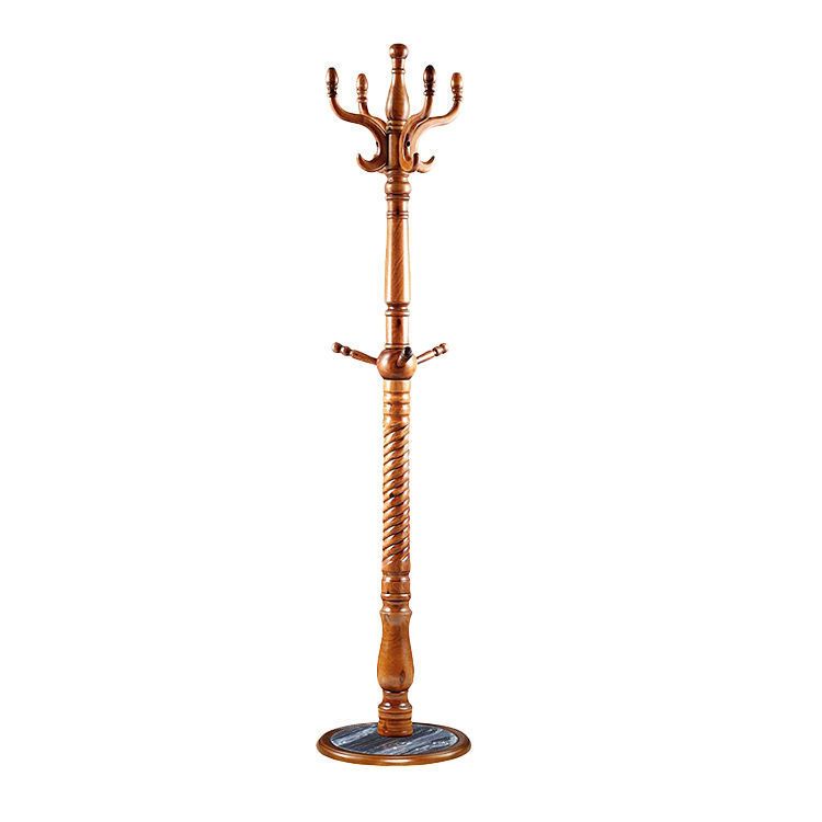 Traditional Coat Rack Solid Wood Tripod Detached Floor Coat Rack