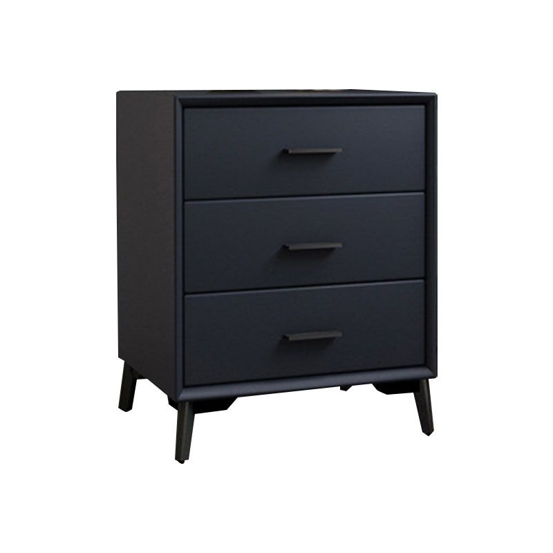 23.62" Tall Faux Leather Night Table 3-drawer Bedside Cabinet with Legs