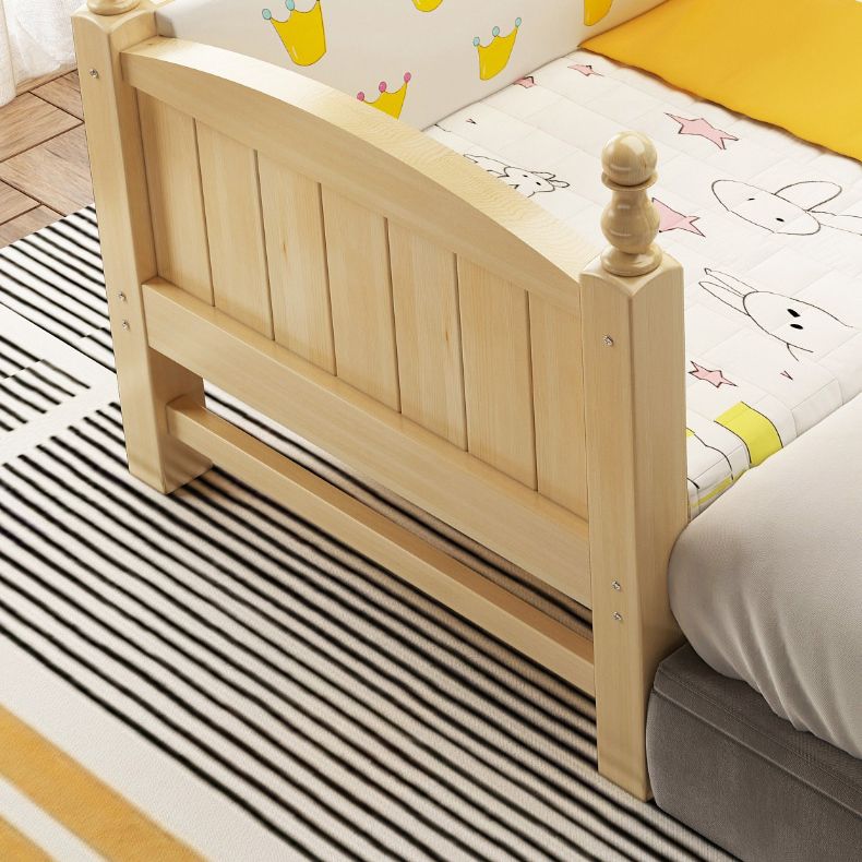 Solid Wood Washed Natural Nursery Bed Contemporary with Guardrail