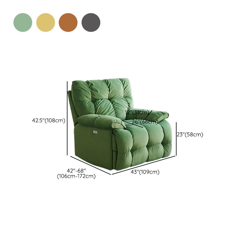 Swivel Rocker Standard Recliner Solid Color Velvet Recliner Chair