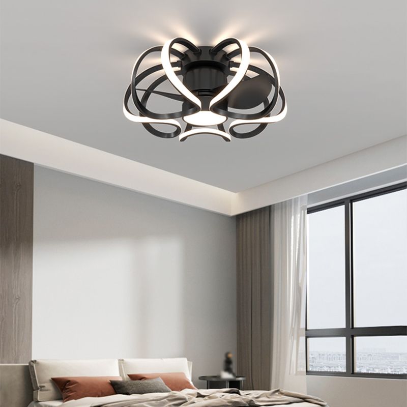 Geometric Shape Metal Ceiling Fans Modern Style Multi-Lights Ceiling Fan Fixture