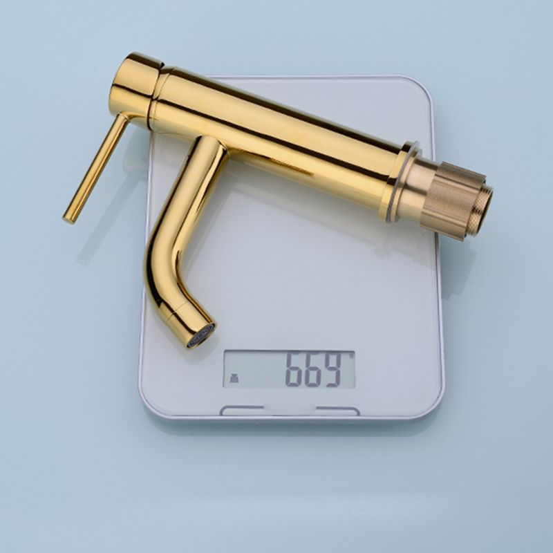 Modern 1-Handle Bathroom Sink Faucet Brushed Gold Vessel Sink Faucet Brass