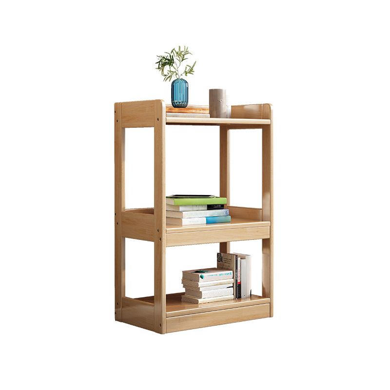 Contemporary Rubberwood Bookshelf Open Back Bookcase for Home Office