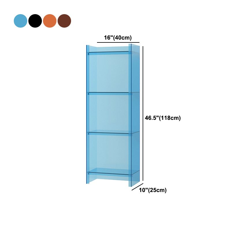 Scandinavian Acrylic Standard Bookshelf Vertical Closed Back Bookshelf for Living Room