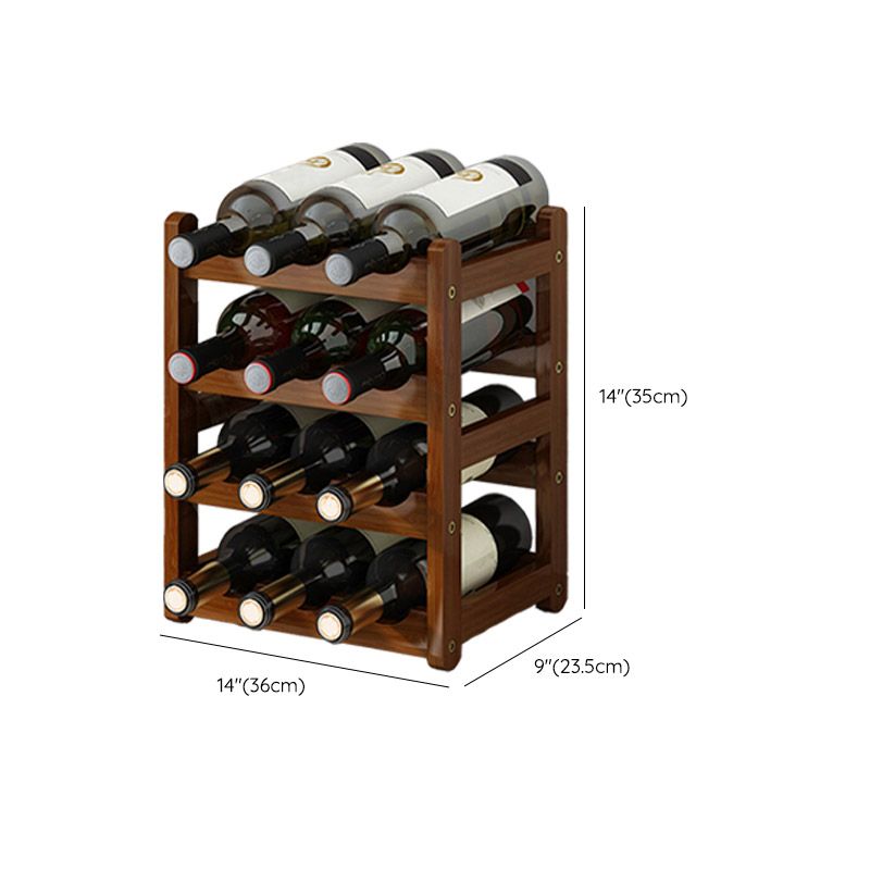 Modern Countertop Wine Rack Solid Wood Wine Bottle Rack for Home