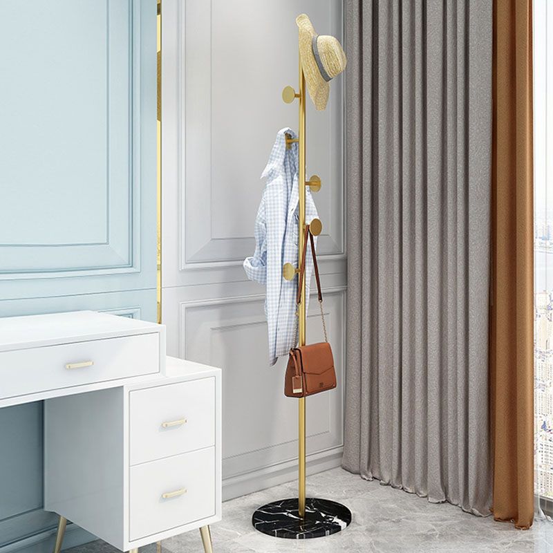 Modern Entry Hall Tree Metal Free Standing 7 Hooks Coat Rack