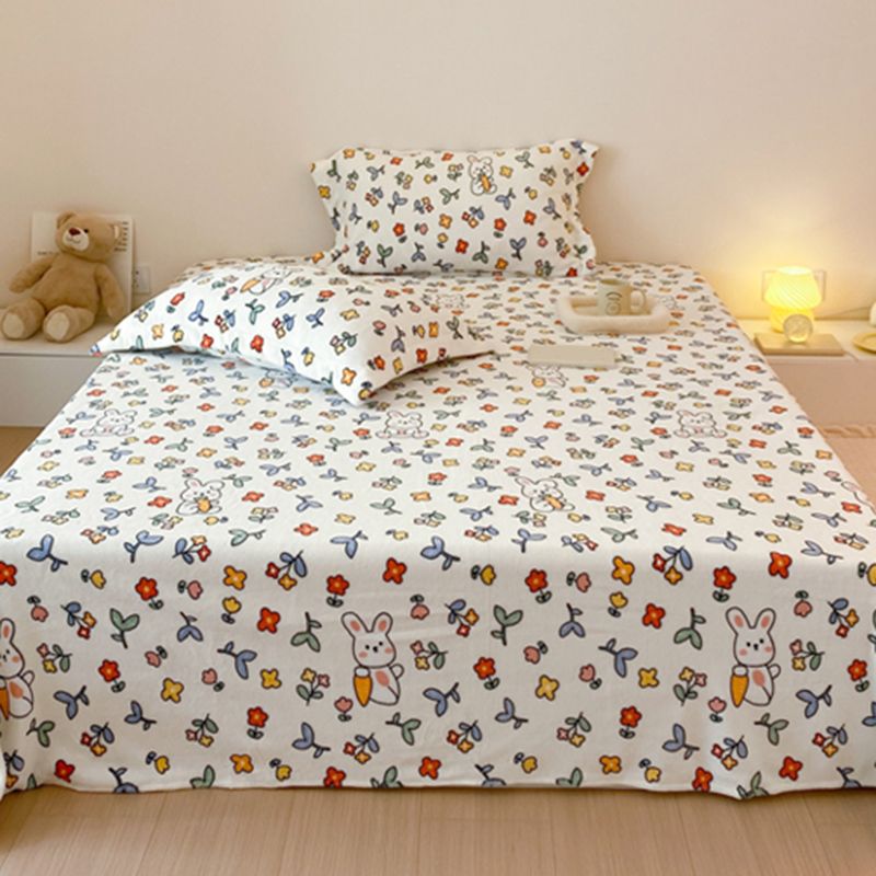 Sheet Sets Flannel Cartoon Printed Wrinkle Resistant Super Soft Breathable Bed Sheet Set