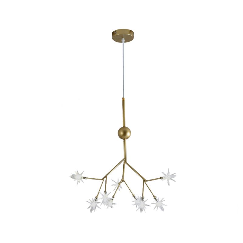 Modern Starry Pendant Light Fixture Iron 9/27/36-Light Dining Room Chandelier in Gold