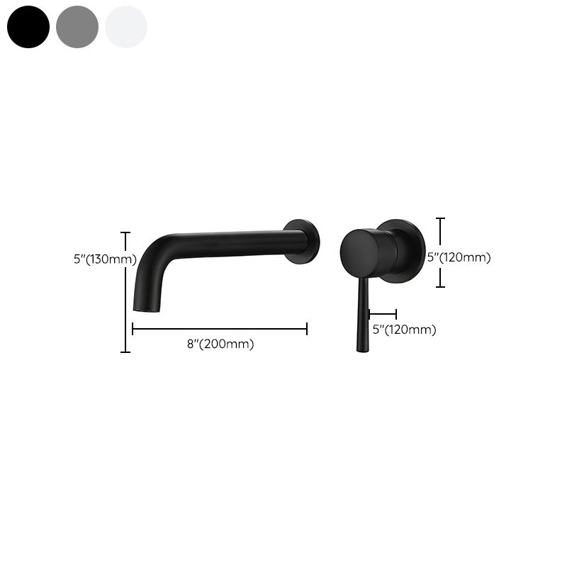 Industrial Sink Faucet Brass Lever Handles Low Arc Wall Mounted Bathroom Faucet