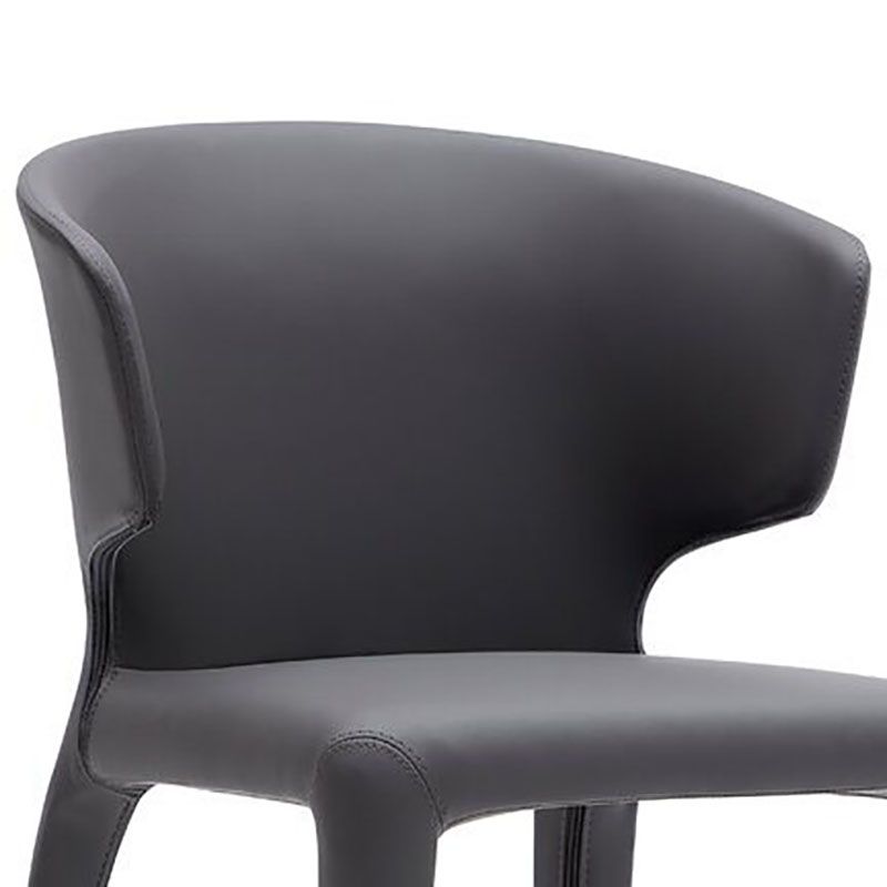 Glam Armless Dining Chairs Wingback Side Chair with Stainless Steel Legs