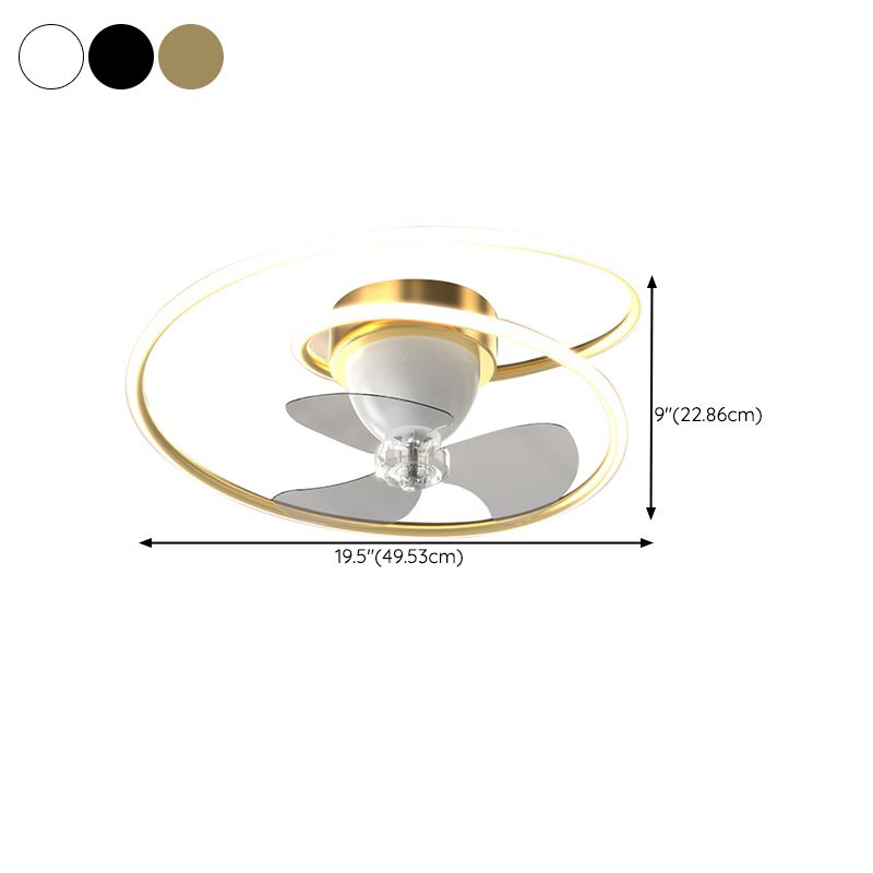 Single White/Golden/Black Ceiling Fan Lamp Unique Modern LED Ceiling Fan Light