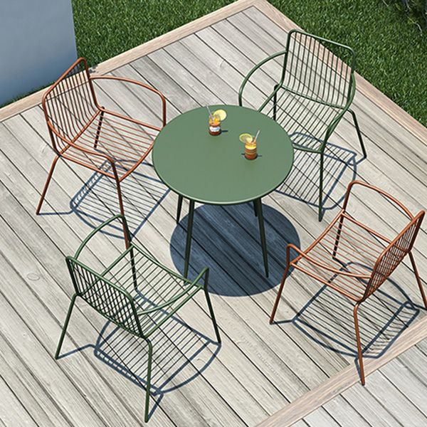 Modern Metal Patio Table No Distressing Rust Resistant Bistro Table