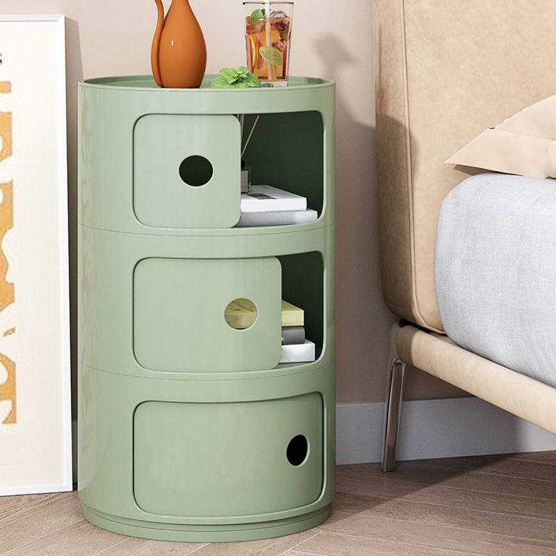 Contemporary Accent Table Nightstand Multi-color Bed Nightstand with Cabinets