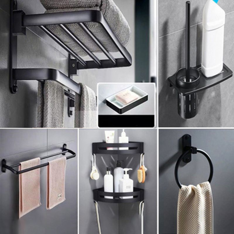 Modern Bathroom Accessory Set Towel Bar Black Soap Dish Bath Hardware Set