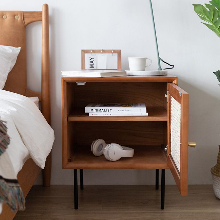 White/black/walnut/cherry Rattan with Storage Rack Nightstand