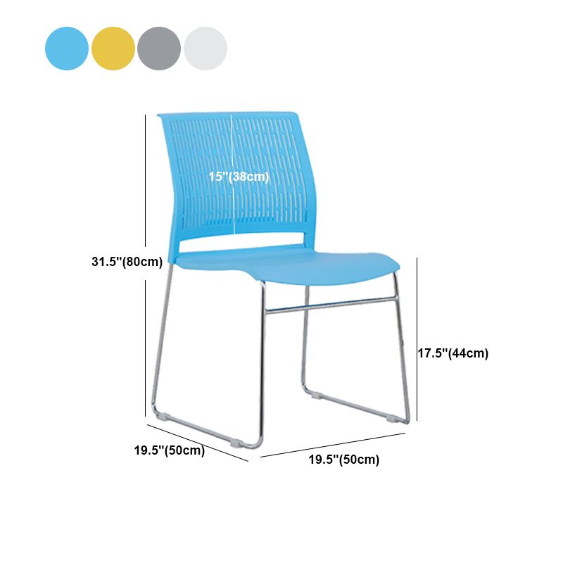 Modern Armless Plastic Office Chair No Wheels Conference Chair