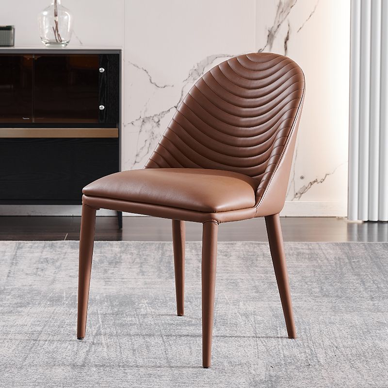 Glam Style Side Chair Leather Dining Side Chair for Dining Room