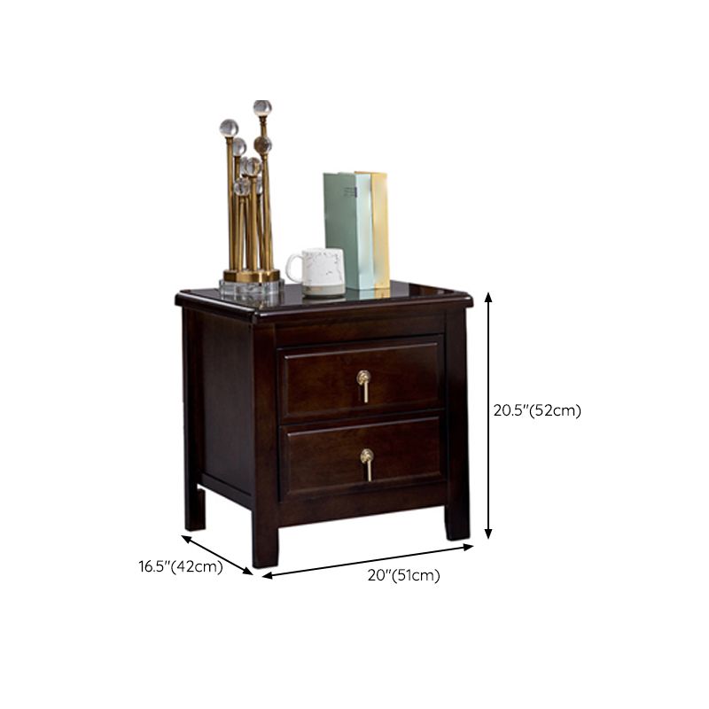 Traditional Drawer Storage Accent Table Nightstand 2 Drawers Bed Nightstand