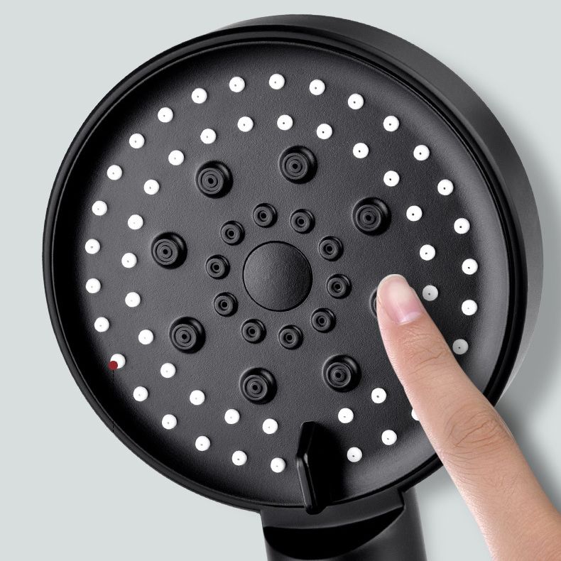 Round Pressurized Shower Head 6-Setting Adjustable Water Flow Handheld Shower Head