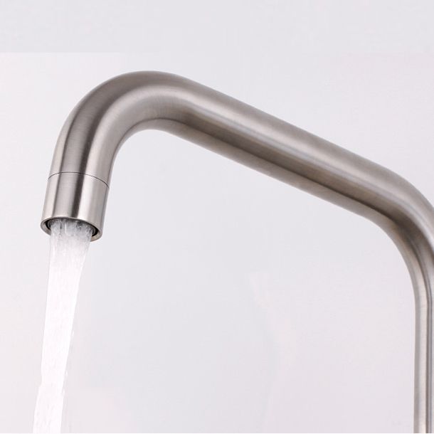 Modern Bar Faucet 1-Handle in Silver Kitchen Faucet with Supply Lines