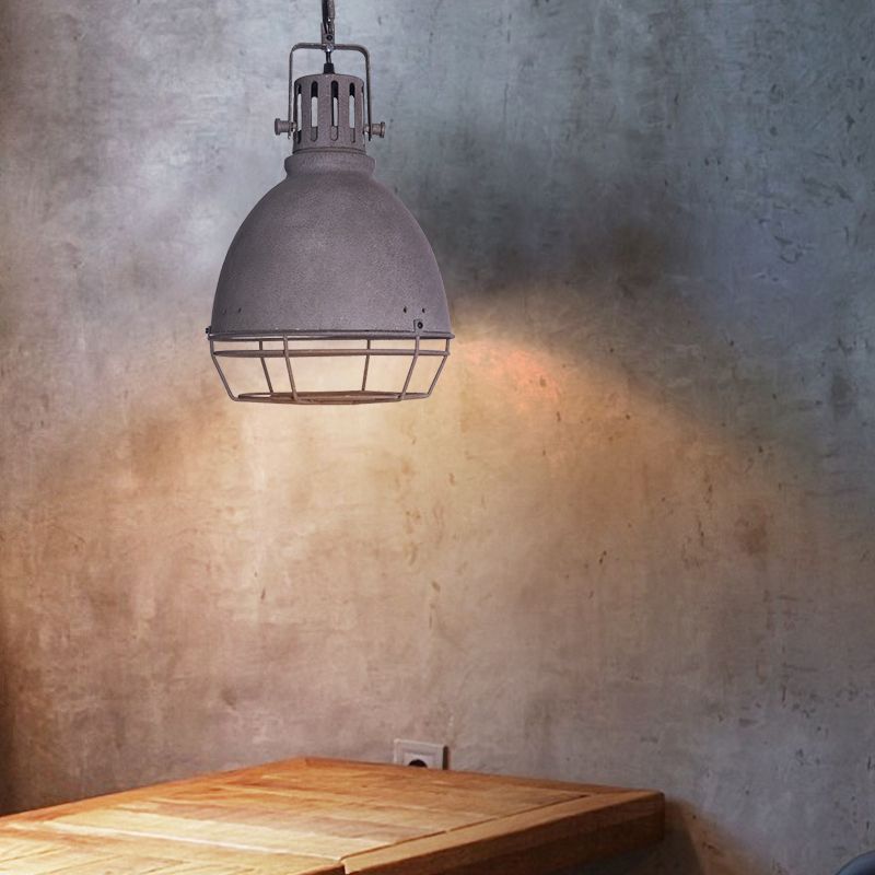 Single Shaded Suspension Lighting Industrial Metal Pendant Ceiling Lamp for Bistro