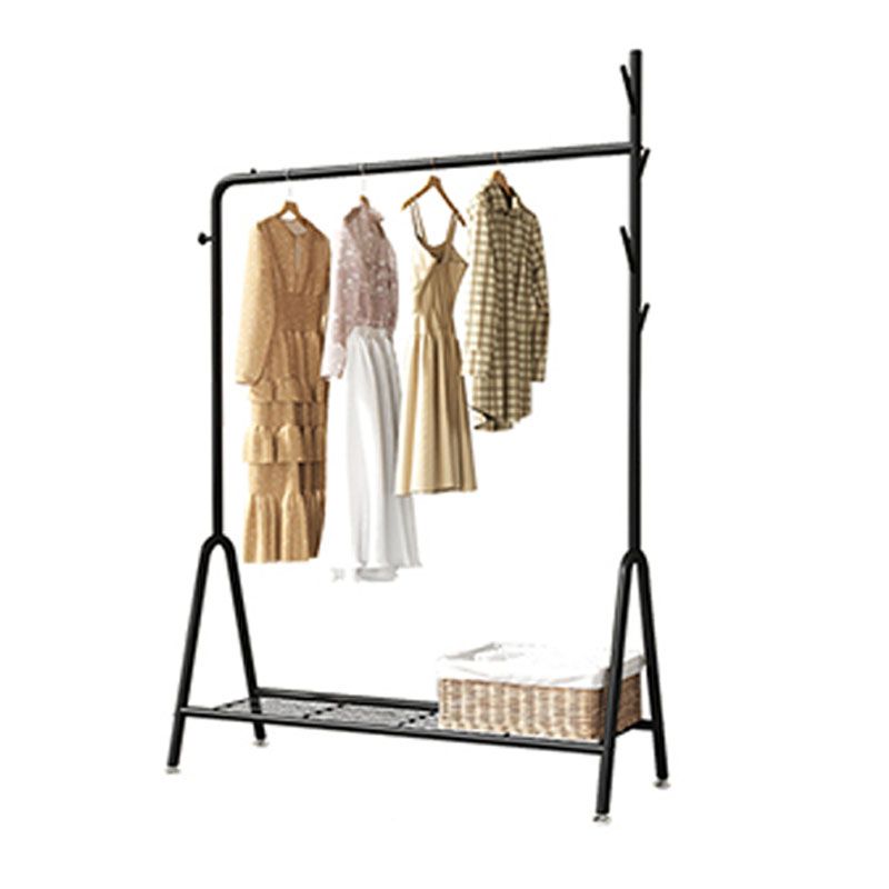 Contemporary Coat Hanger Metal Hooks Shelving Included Free Standing Coat Rack