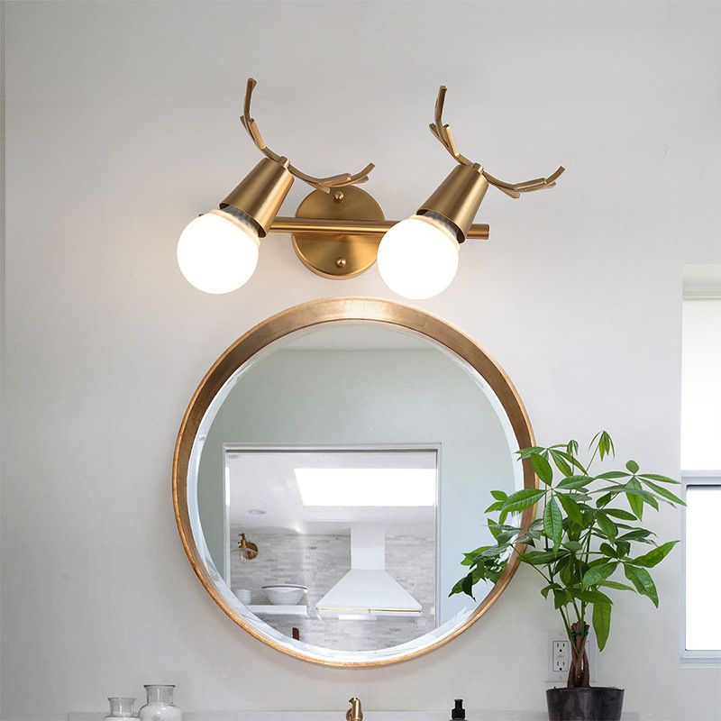 Antler-shaped Vanity Wall Light Nordic Light Extravagant Style Copper Vanity Lamp
