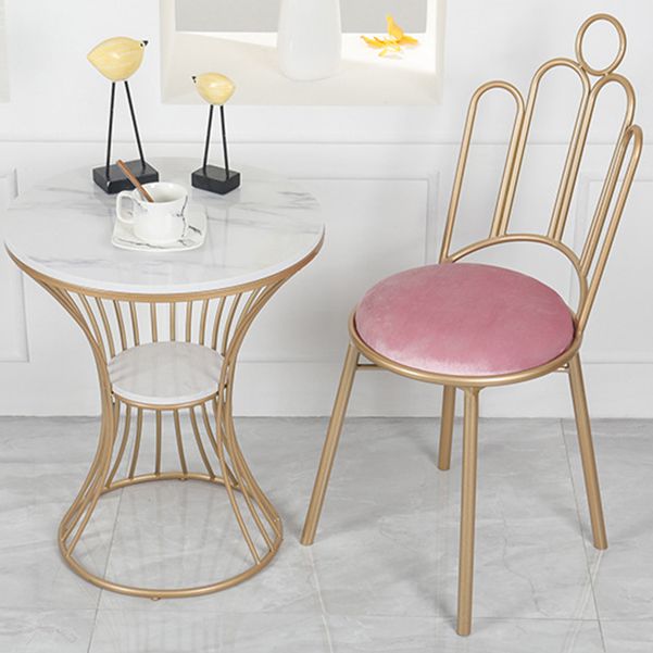 Scandinavian Style Upholstered Armless Dining Chairs Open Back Dining Side Chairs