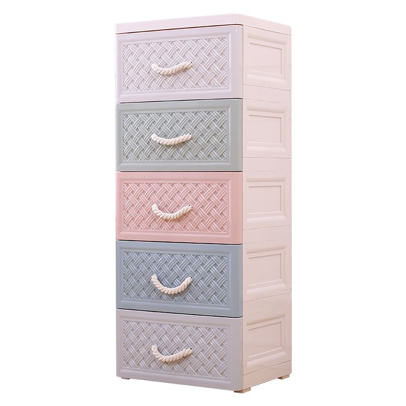 Modern Kids Dressers Plastic Vertical Nursery Dresser with Drawers for Home