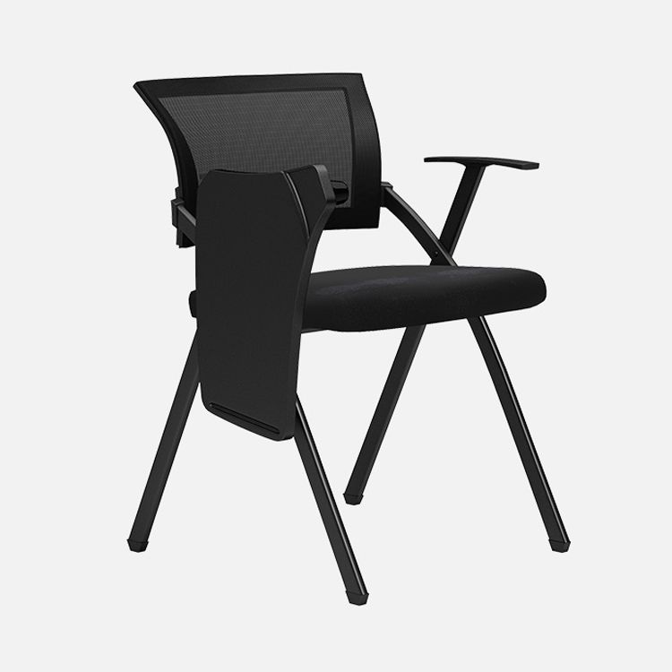 Black Frame Conference Chair No Distressing Fixed Arms Desk Chair