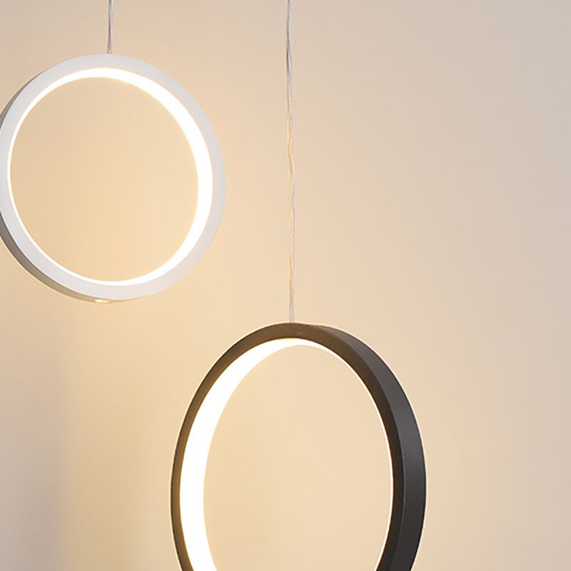 Contemporary Style Circle Shape Pendant Lights Metal Hanging Lamps