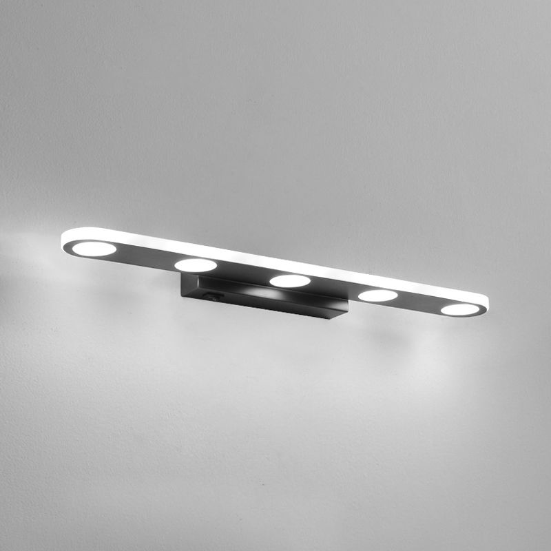 Moderne eenvoudige stijl Alle koper ijdelheid licht ellips vorm led ijdelheid lamp voor doucheruimte