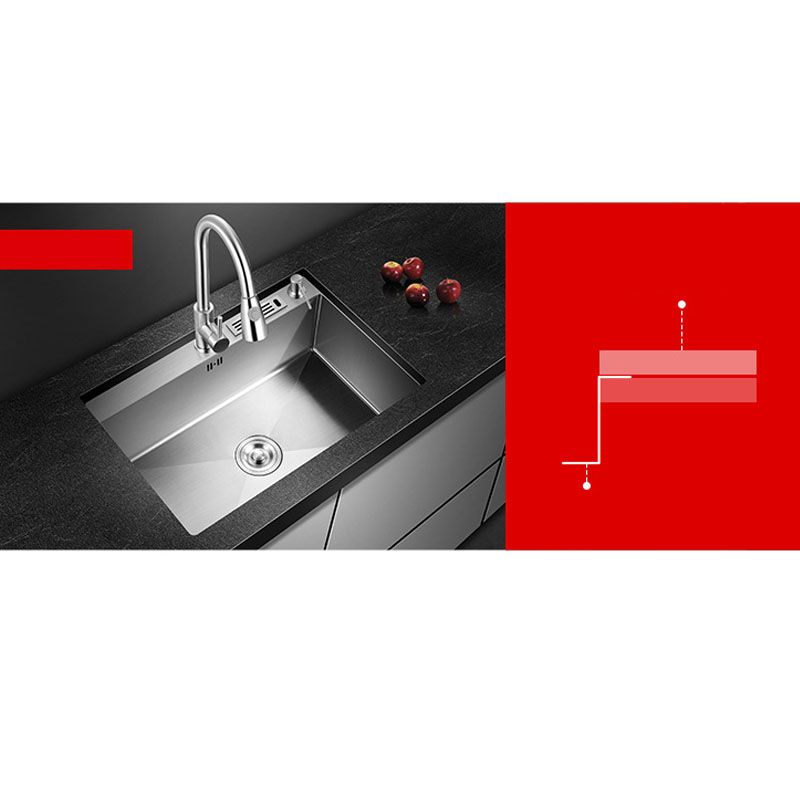 Modern Kitchen Sink Stainless Steel with Accessories and Faucet Kitchen Bar Sink