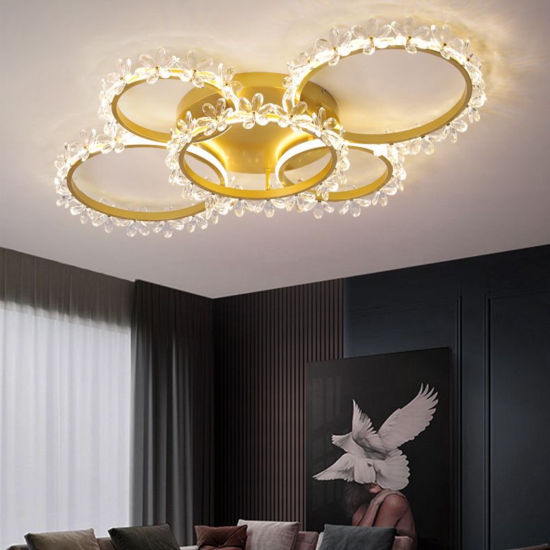 Modern Round Ceiling Light Fixture Metal Multiple-Light Ceiling Light