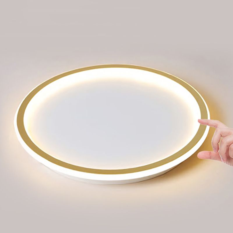 Minimalism Aluminum LED Ceiling Mounted Light Circle 1-Light Flush Light for Bedroom