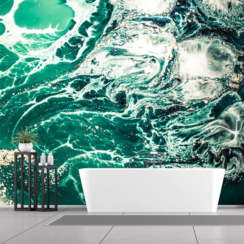 Tropix Jellyfish Mural Wallpaper Green Sea Scenery Wall Covering for Accent Wall