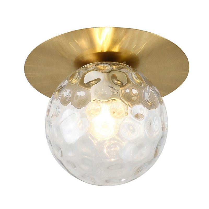 Modernism Globe Shaded Ceiling Light Metallic Flush Mount Lighting for Home