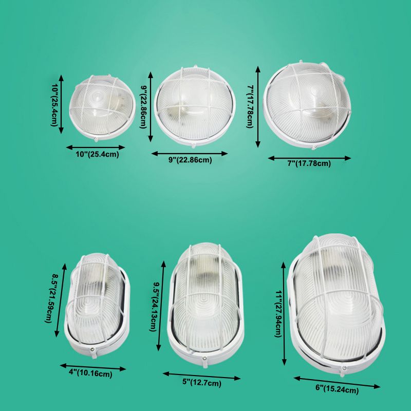 Gekooide glazen wandkandelaar Industriële 1-lichts buiteninbouwplafondlamp in wit